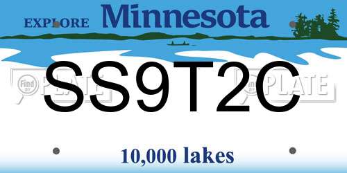 SS9T2C Minnesota License Plate