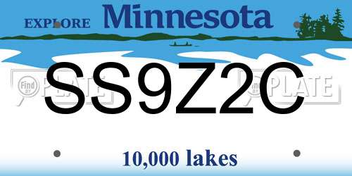 SS9Z2C Minnesota License Plate