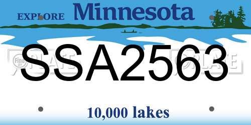SSA2563 Minnesota License Plate