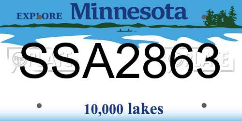 SSA2863 Minnesota License Plate