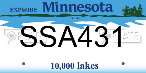 SSA431 Minnesota License Plate