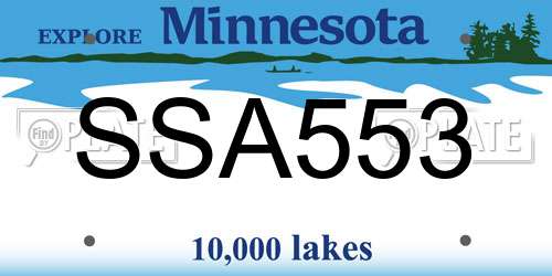 SSA553 Minnesota License Plate