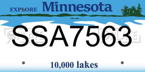 SSA7563 Minnesota License Plate
