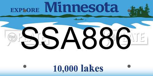 SSA886 Minnesota License Plate
