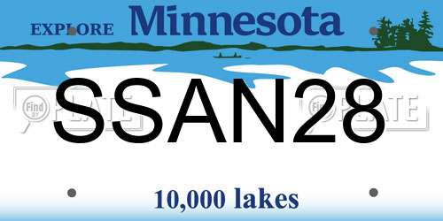 SSAN28 Minnesota License Plate