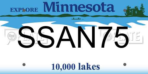 SSAN75 Minnesota License Plate