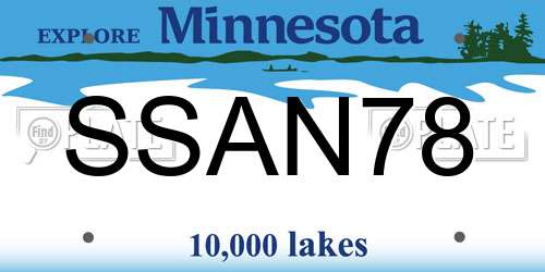 SSAN78 Minnesota License Plate