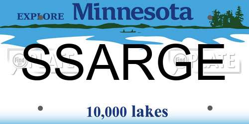 SSARGE Minnesota License Plate