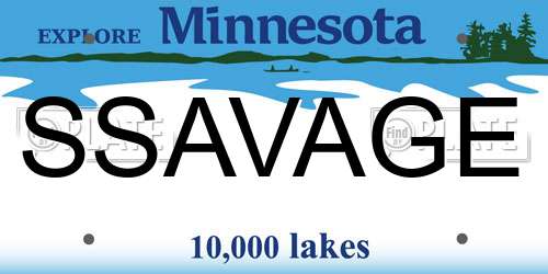 SSAVAGE Minnesota License Plate