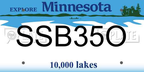 SSB35O Minnesota License Plate