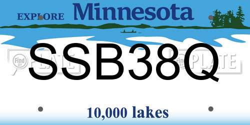 SSB38Q Minnesota License Plate