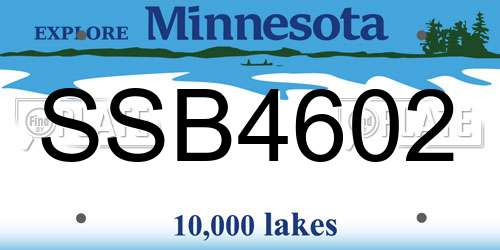 SSB4602 Minnesota License Plate