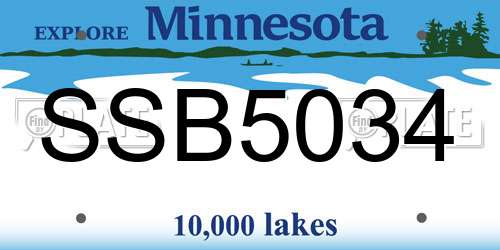 SSB5034 Minnesota License Plate