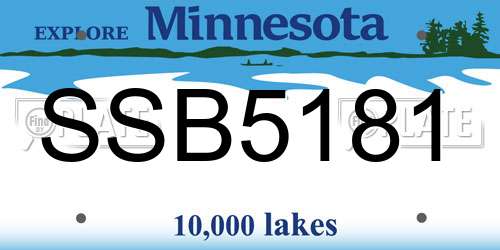 SSB5181 Minnesota License Plate