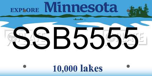 SSB5555 Minnesota License Plate