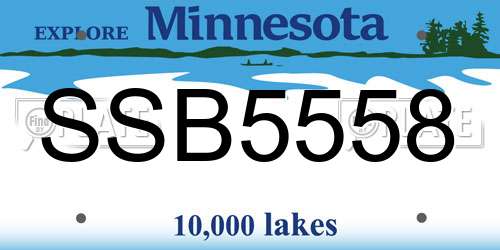 SSB5558 Minnesota License Plate