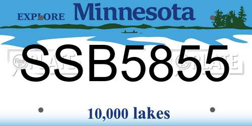 SSB5855 Minnesota License Plate