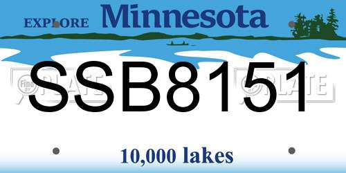SSB8151 Minnesota License Plate