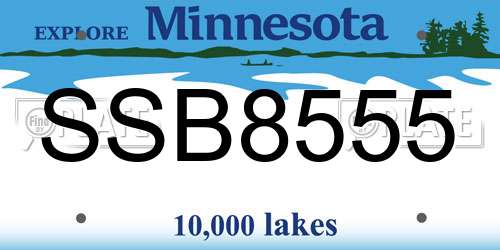 SSB8555 Minnesota License Plate