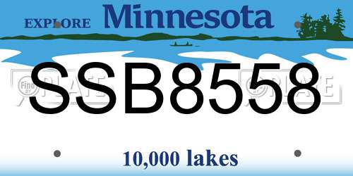 SSB8558 Minnesota License Plate