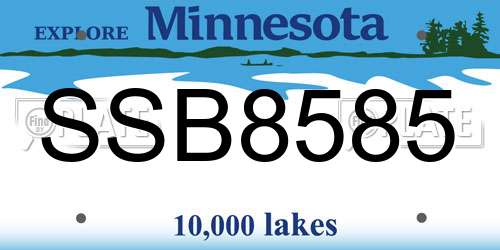 SSB8585 Minnesota License Plate
