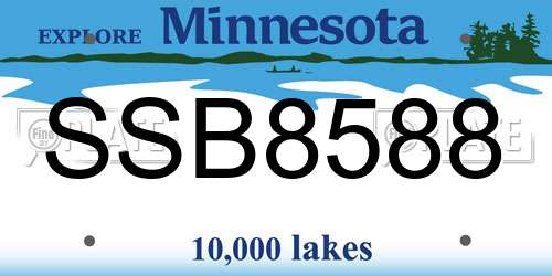 SSB8588 Minnesota License Plate