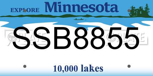 SSB8855 Minnesota License Plate