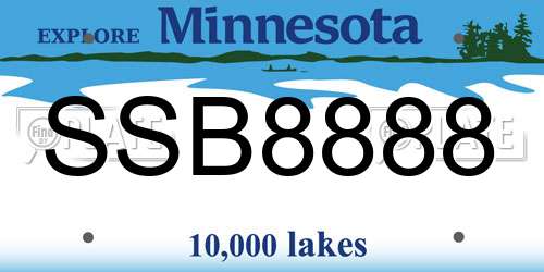 SSB8888 Minnesota License Plate