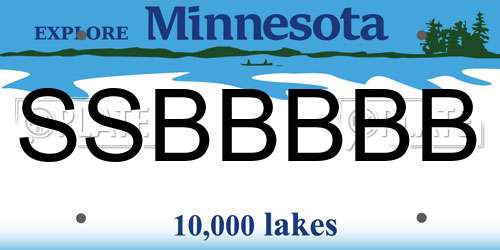 SSBBBBB Minnesota License Plate