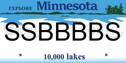 SSBBBBS Minnesota License Plate