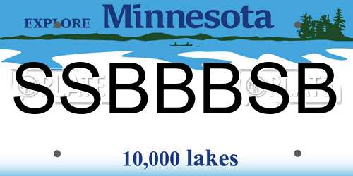 SSBBBSB Minnesota License Plate