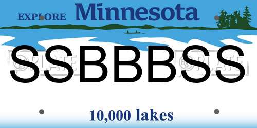 SSBBBSS Minnesota License Plate