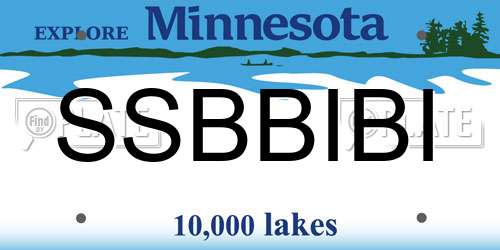 SSBBIBI Minnesota License Plate