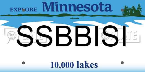 SSBBISI Minnesota License Plate