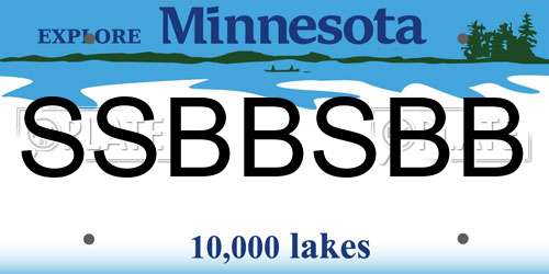 SSBBSBB Minnesota License Plate