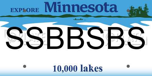 SSBBSBS Minnesota License Plate