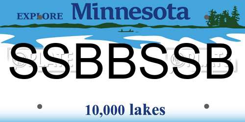 SSBBSSB Minnesota License Plate