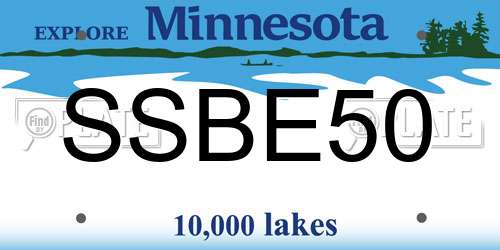 SSBE50 Minnesota License Plate
