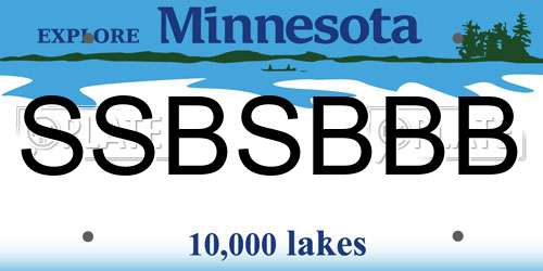 SSBSBBB Minnesota License Plate