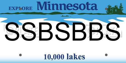 SSBSBBS Minnesota License Plate
