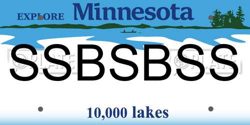 SSBSBSS Minnesota License Plate