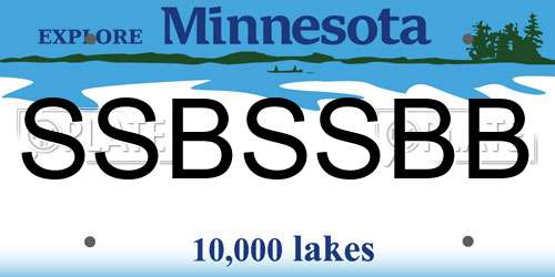 SSBSSBB Minnesota License Plate