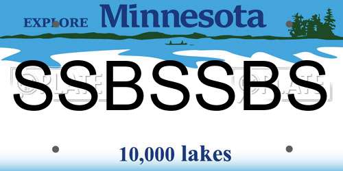 SSBSSBS Minnesota License Plate