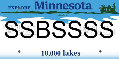 SSBSSSS Minnesota License Plate