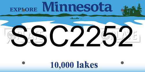 SSC2252 Minnesota License Plate