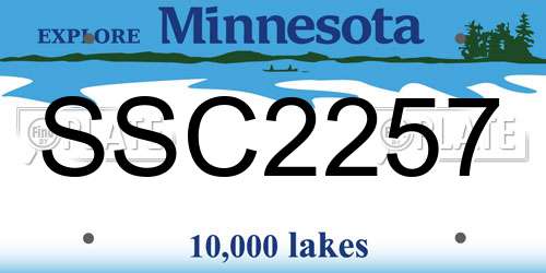 SSC2257 Minnesota License Plate