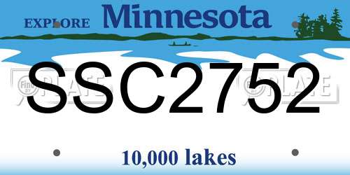SSC2752 Minnesota License Plate