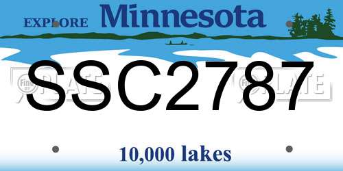 SSC2787 Minnesota License Plate