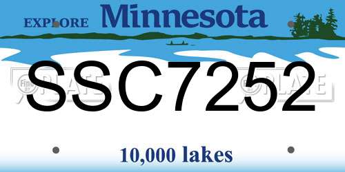 SSC7252 Minnesota License Plate