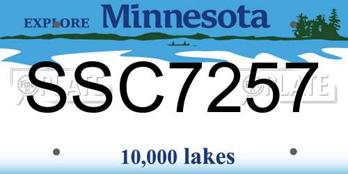 SSC7257 Minnesota License Plate